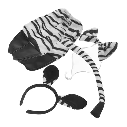 NAMOARLY 1 Set Zebra Ohr Stirnband Stirnbänder Für Cosplay Dekoratives Fliege Stirnband Zebra Ohren Stirnband Party Stirnband Tierhandschuhe Zebra Cosplay Stirnband Haar Accessoires von NAMOARLY