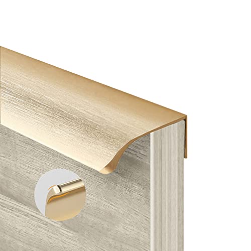 Aluminiumlegierung Küchengriffe Unsichtbarer Griff Gold Möbelgriffe Türgriffe Schrank Schubladen Zieht Schlafzimmer Dekoration, mit Schrauben (Length 1200mm) von NANNAN3360