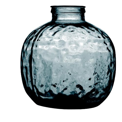 NATURAL LIVING VASE Louise 15L Saphir AUS RECYCELTEM Glas Durchmesser 32CM X H35CM von Urban Living