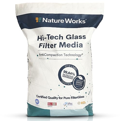 NATURE WORKS Glas-Filtersand für Schwimmbad mit 99,64% Filterleistung, reduziert Wasser- und Energieverbrauch, Gefertigt aus Reinem Technischen Glas für Maximale Hygiene - Beutel 10 kg von NATURE WORKS