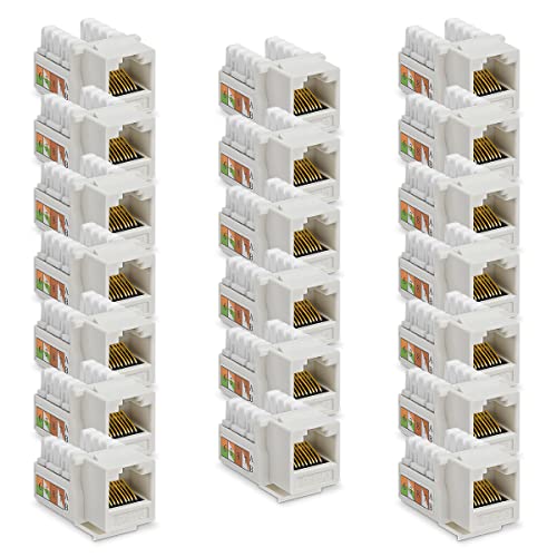 20x CAT6 Keystone RJ45 Modul Buchse 250 MHz werkzeuglos Kupplung Netzwerkkabel Einbaubuchse für Verlegekabel Patchpanel Netzwerkdose von NAUC