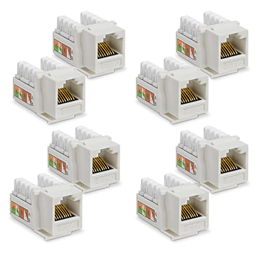 8X CAT6 Keystone RJ45 Modul Buchse 250 MHz werkzeuglos Kupplung Netzwerkkabel Einbaubuchse für Verlegekabel Patchpanel Netzwerkdose von NAUC