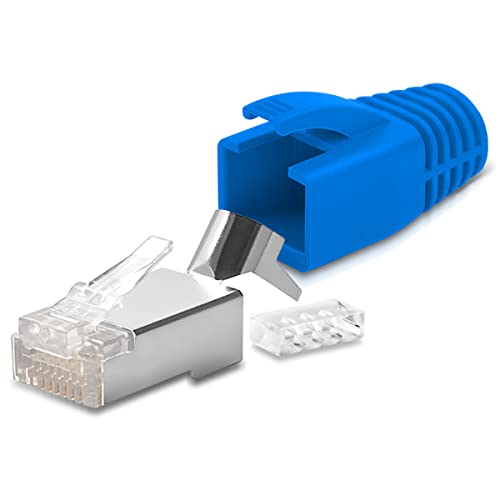 1x Netzwerkstecker Netzwerk DSL Stecker CAT7 CAT6 CAT6A CAT5 RJ45 DSL LAN vergoldete Kontakte Knickschutz von NAmobile