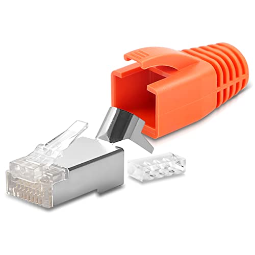 1x Netzwerkstecker Netzwerk DSL Stecker CAT7 CAT6 CAT6A CAT5 RJ45 DSL LAN vergoldete Kontakte Knickschutz von NAmobile