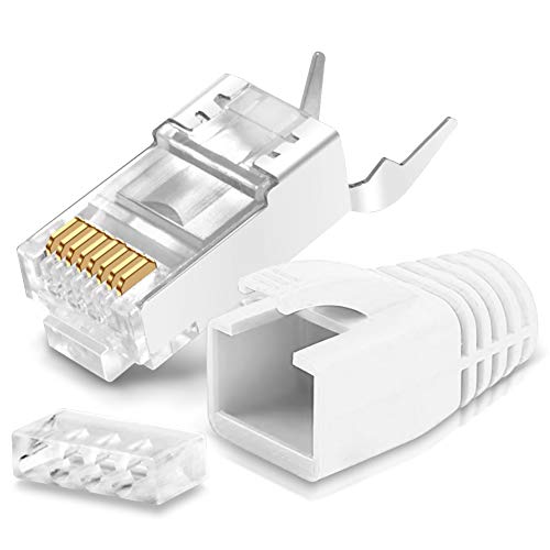 1x Netzwerkstecker Netzwerk DSL Stecker CAT7 CAT6 CAT6A CAT5 RJ45 DSL LAN vergoldete Kontakte Knickschutz von NAmobile