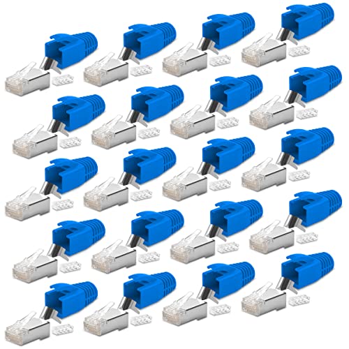 20x Netzwerkstecker Netzwerk DSL Stecker CAT7 CAT6 CAT6A CAT5 RJ45 DSL LAN vergoldete Kontakte Knickschutz von NAmobile