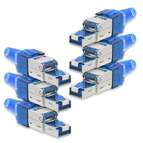 6X Netzwerk Stecker CAT 7 Werkzeuglos RJ45 CAT7 Netzwerkstecker für Verlegekabel LAN Kabel Stecker ohne Werkzeug werkzeugfrei Patchkabel Netzwerkkabel von NAmobile