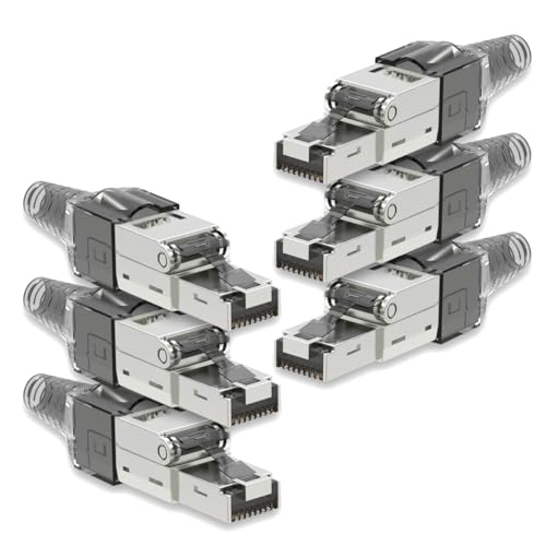 6X Netzwerk Stecker CAT 7 Werkzeuglos RJ45 CAT7 Netzwerkstecker für Verlegekabel LAN Kabel Stecker ohne Werkzeug werkzeugfrei Patchkabel Netzwerkkabel von NAmobile