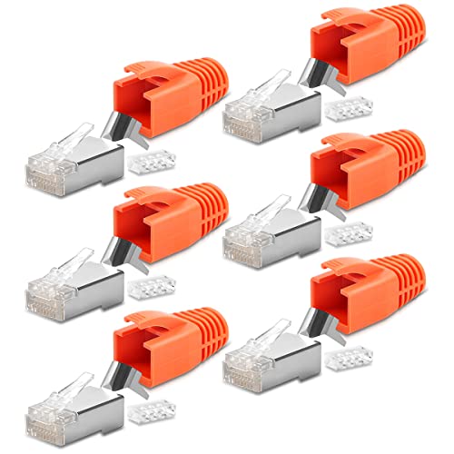 6X Netzwerkstecker Netzwerk DSL Stecker CAT7 CAT6 CAT6A CAT5 RJ45 DSL LAN vergoldete Kontakte Knickschutz von NAmobile