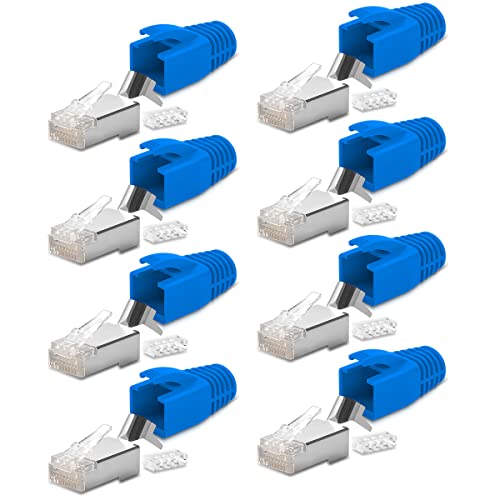 8X Netzwerkstecker Netzwerk DSL Stecker CAT7 CAT6 CAT6A CAT5 RJ45 DSL LAN vergoldete Kontakte Knickschutz von NAmobile