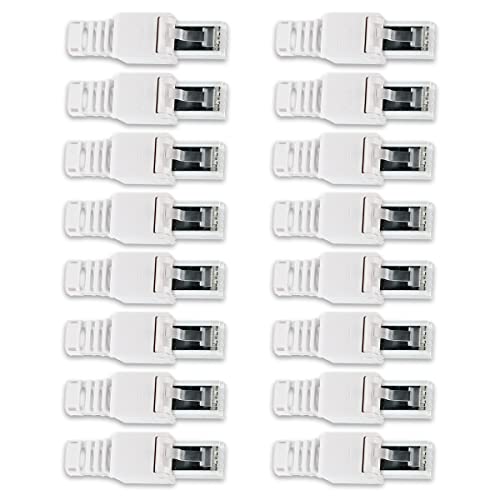 Namobile 16x CAT 6A RJ45 Netzwerkstecker werkzeuglos CAT7 CAT6 CAT5 CAT5e LAN Kabel Netzwerk Stecker ohne Werkzeug werkzeugfrei Crimpstecker für Patchkabel Netzwerkkabel Verlegekabel von Namobile