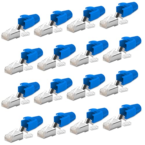 Netzwerkstecker Netzwerk DSL 16x Stecker CAT7 CAT6 CAT6A CAT5 RJ45 LAN vergoldete Kontakte Knickschutz von NAmobile