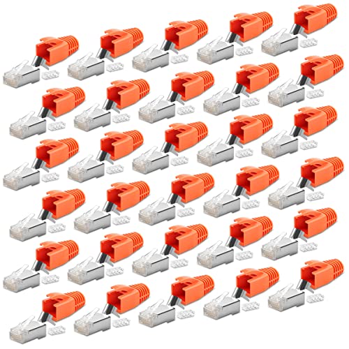 Netzwerkstecker Netzwerk DSL 30x Stecker CAT7 CAT6 CAT6A CAT5 RJ45 DSL LAN vergoldete Kontakte Knickschutz Crimpstecker von NAmobile