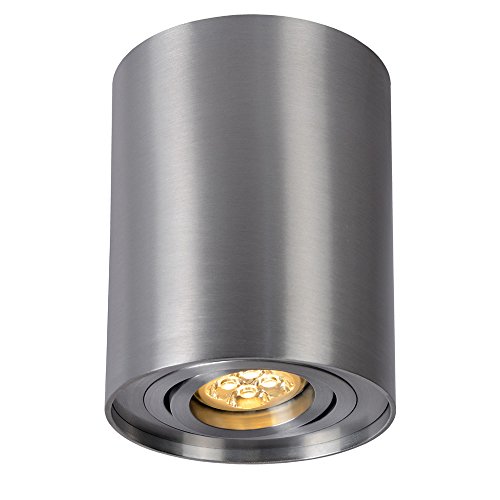 NCC-Licht LED Deckenleuchte Aufbauleuchte Deckenspot Downlight Rund 6,5W GU10 2700K warmweiß Aluminium silber schwenkbar von NCC-Licht