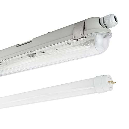 NCC-Licht LED Feuchtraumleuchte Wannenleuchte 120cm 1 x 18W T8 Röhre 840 Neutralweiß 4000K IP65 von NCC-Licht