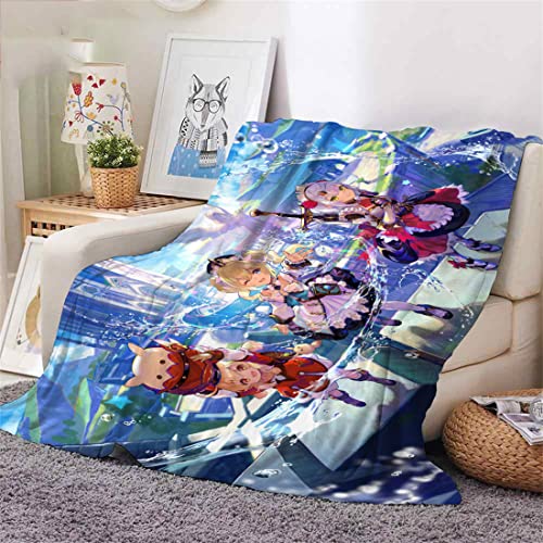 NECEHY Genshin Impact Decke Sofa Kuscheldecke Zhongli,Anime-Spiel Charaktere Nickerchen Decke Weicher Flanell Schlafkomfort Quilt Heimtextilien All Seasons für Schlafsofa Couch,A-935,150 * 200CM von NECEHY