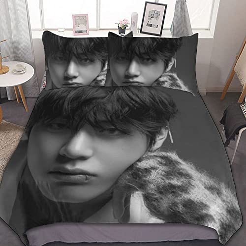 NECEHY BTS bettwäsche, BTS Bangtan Boys Bettwäsche-Sets für Jungen, BTS bettwäsche Bangtan Boys 3D Drucken Bettbezug Und Anime Kissenbezug,ab-2538,Single:55"x79"/140x200cm von NECEHY