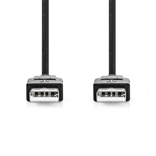 Nedis USB-Kabel - USB 2.0 - USB-A Stecker - USB-A Stecker - 480 Mbps - Vernickelt - 3.00 m - Rund - PVC - Schwarz - Label von NEDIS