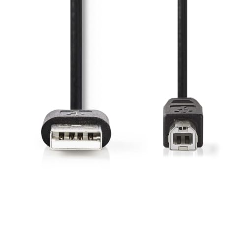 Nedis USB-Kabel - USB 2.0 - USB-A Stecker - USB-B Stecker - 480 Mbps - Vernickelt - 2.00 m - Rund - PVC - Schwarz - Label von NEDIS