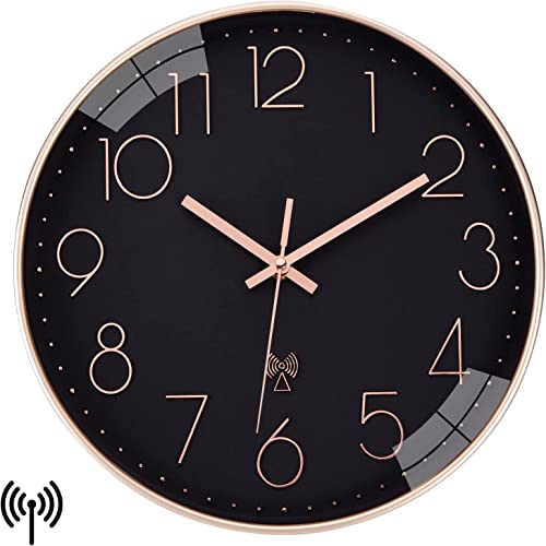 NESIFEE Funkuhr Wanduhr, Wanduhr Ohne Tickgeräusche, Funkuhr Wanduhr Lautlos, Gut lesbar, Funkuhr Wand für Küchenuhr Wohnzimmer von NESIFEE