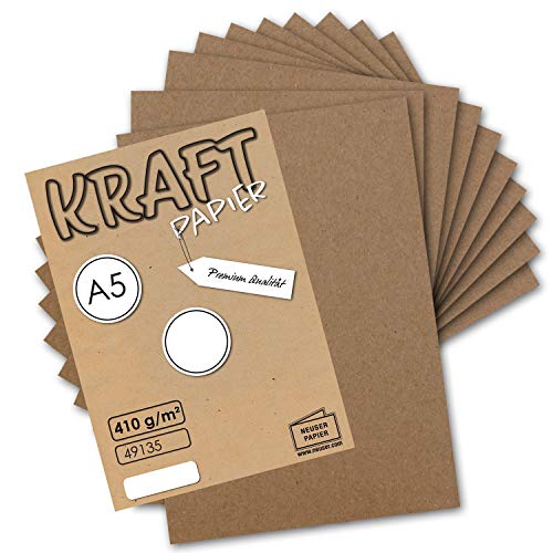 200x Vintage Kraftpapier DIN A5 410 g/m² natur-braunes Recycling-Papier Bastel-Karton Künstler-Karton Künstler-Pappe - UmWelt by GUSTAV NEUSER von FarbenFroh by GUSTAV NEUSER