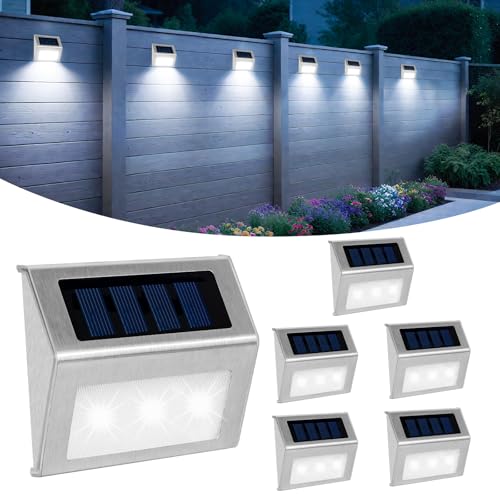 NEWNEN Solar Wandleuchten Solarleuchte Garten Treppen Solarleuchten Solarlampen für Außen Garten Edelstahl: 3 LED Wasserdichte Dachrinnen Solarlampen Wegeleuchte für Außen Treppe Zaun Balkon- 6 Stück NEWNEN Solar Wandleuchten Solarleuchte Garten Treppen Solarleuchten Solarlampen für Außen Garten Edelstahl: 3 LED Wasserdichte Dachrinnen Solarlampen Wegeleuchte für Außen Treppe Zaun Balkon- 6 Stück von NEWNEN