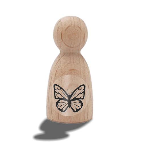 NEWSTAMPS Stempel Schmetterling Micro Motivstempel aus Holz & Gummi zum Karten und Geschenke basteln, Holzstempel für Tiere, Insekten, Falter, Frühling, Scrapbook, Textilstempel, Deko, Kinder von NEWSTAMPS DIE STEMPELMACHER