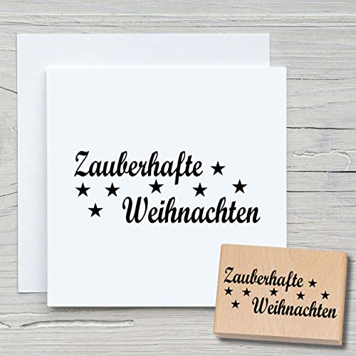 NEWSTAMPS Stempel Zauberhafte Weihnachten Motivstempel aus Holz & Gummi zum Karten basteln, Holzstempel, Weihnachten, Weihnachtskarte, Advent, Scrapbook, Textilstempel, Deko, Kinder von NEWSTAMPS DIE STEMPELMACHER