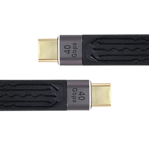 NFHK Typ-C USB-C-Stecker auf Stecker, USB4, 40 Gbit/s, 100 W, 8 K, flach, flach, FPC-Datenkabel für Laptop und Handy, 13 cm von NFHK