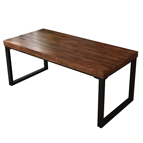 NGKEC Schreibtisch aus 5 cm dickem Kiefernholz, moderner, minimalistischer Schreibtisch/Konferenztisch aus Schmiedeeisen, Länge 100–240 cm optional von NGKEC