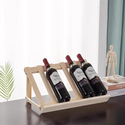 NIBHZ Rotweinregal-Ornamente, Massivholz-Rotweinschrank für Den Haushalt, Kleines Kommerzielles Weinregal, Diagonale Weinflaschenhalterung,White-B von NIBHZ