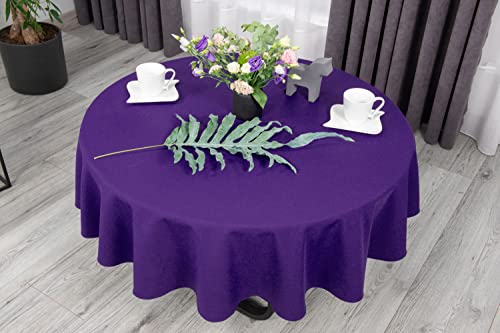 NIBLO Tischdecke Tischläufer Tischtuch Tischwäsche Tischdekoration Tafeltuch (Violett, Oval Tischdecke - 120 x 180 cm) von NIBLO