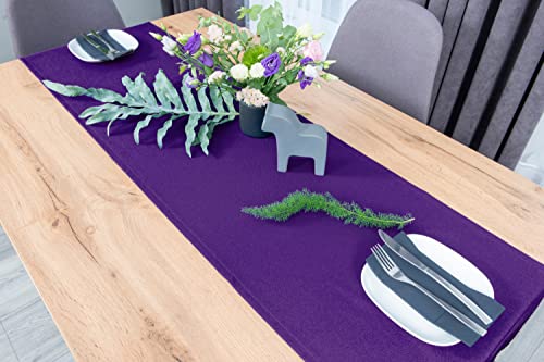 NIBLO Tischdecke Tischläufer Tischtuch Tischwäsche Tischdekoration Tafeltuch (Violett, Tischläufer - 40 x 140 cm) von NIBLO