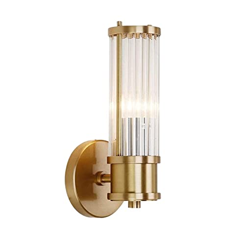 NICRX Messing Gold Kristall Wandleuchte Licht Kristallglas & Gold Sockel Wandleuchte Wandleuchte (1-flammig) von NICRX