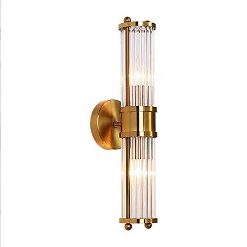 NICRX Messing Gold Kristall Wandleuchte Licht Kristallglas & Gold Sockel Wandleuchte Wandleuchte (2-flammig) von NICRX