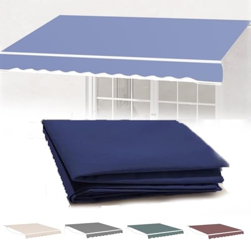 NILZA Blau Einziehbarer Markisenstoff Ersatz Markisenbespannung Sonnenschutz Markise Ersatzstoff Polyester Überdachung Stoff Ersatzbespannung Klemmmarkise Canvas Für Terrasse Hof Fenstertür(Size:6x3) von NILZA