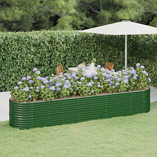 NITCA Hochbeete Für Garten Grün Hochbeet Metall 368 x 80 x 68 cm Kräuterhochbeet Blumenkästen Balkon Gartenbeet Gemüsebeet Pflanzenbeet Pflanzkübel Groß Außen Pflanzgefäß Pulverbeschichteter Stahl von NITCA