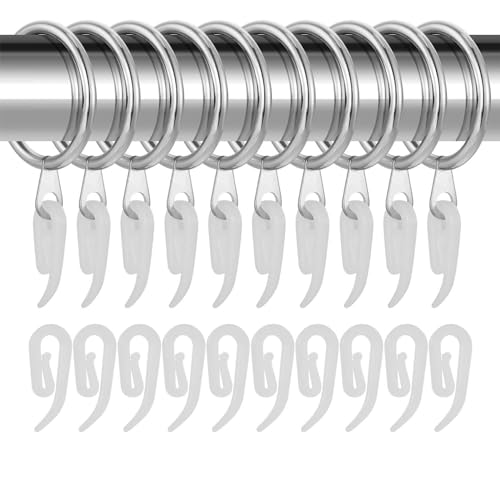 NIXRET 30 Stück Metall Vorhangringe Duschvorhang Ringe Vorhang Hängend Ringe für Fenster Tür Duschvorhänge, 32 mm Innendurchmesser (Silber) von NIXRET