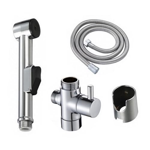 NIYATA Bidet Handbrause Set,Handbrause für Waschbecken,Bidet Handbrause,Duschbrause mit Halterung und Umschaltventil Dusche und Brauseschlauch für Waschbecken,Toiletten und Bad von NIYATA