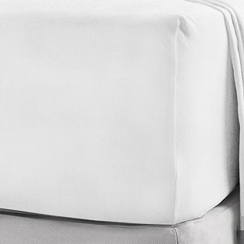 Extra tiefe Spannbettlaken aus 100 % gebürstetem Baumwoll-Flanell, 40 cm tief, in 12 Farben, weiß, Super King von NIYS Luxury Bedding
