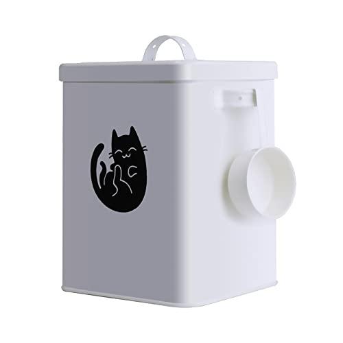 NLDGR Aufbewahrungsbehälter für Hunde- und Katzenfutter, Aufbewahrungsdose für Katzenfutter mit Deckel und Löffel Zur Aufbewahrung von Katzenfutter, Bauernhof-Tierfutterbehälter, Mittelgroße(#1) von NLDGR