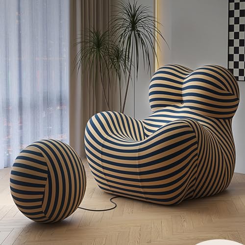 NNBDEY Einzelsitz-Sofa aus Schaumstoff, einteiliger Schaumstoff mit hoher Dichte, dauerhafter Komfort mit Ottomane für Wohnzimmer und Schlafzimmer (Farbe: D) (C, Einheitsgröße) von NNBDEY
