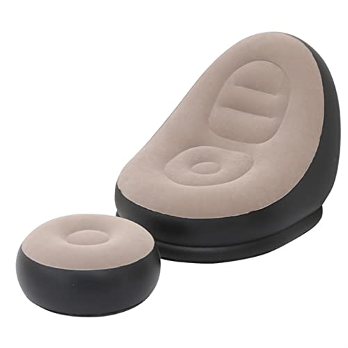 NNBDEY Sitzsack-Stuhl Liegestuhl mit Fußhocker Wohnzimmer Wohnmöbel Gemütliches Klappbares Air Soft Lounger Couch Lazy Sofa von NNBDEY
