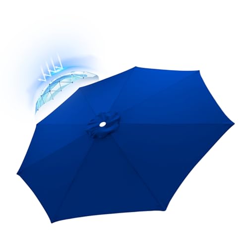 NNSMUN Sonnenschirm Ersatz Baldachin Abdeckung Outdoor Markt Tisch Schirm Schirm Baldachin Anti-Ultraviolett Regenschirm Ersatz, mit Schirmbelüftung, 6 Arme / 8 Arme (2.7m/8arms,TP14) von NNSMUN