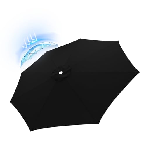 NNSMUN Sonnenschirm Ersatz Baldachin Abdeckung Outdoor Markt Tisch Schirm Schirm Baldachin Anti-Ultraviolett Regenschirm Ersatz, mit Schirmbelüftung, 6 Arme / 8 Arme (3m/6arms,TP5) von NNSMUN