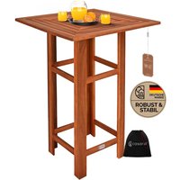 Stehtisch Holz 110 cm Hoch 75 x 75 cm Eckig Massiv Rustikal Indoor Outdoor Bistrotisch Biertisch Gartentisch Klapptisch Partytisch Bartisch - Casaria von Casaria