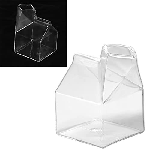 Glas-Milchkarton-Sahnekännchen, niedlicher transparenter Milchkarton-Becher, Mini-Sahnebehälter von NOENNULL