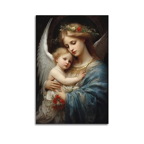 NOHF AVE MARIA Poster Jungfrau Maria mit Jesuskind, Wandkunstdruck, Retro-ästhetische Raumdekoration, Bürodekoration, 30 x 45 cm, ungerahmt von NOHF