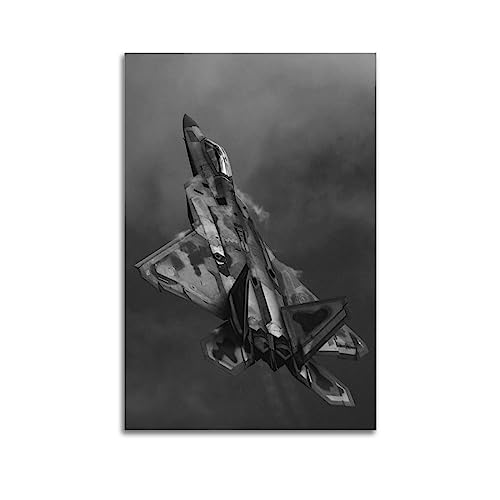 NOHF Fighters Poster für F-22 Fighter Raptor Poster, Wandkunstdruck, Retro-ästhetische Raumdekoration, Malerei, Leinwand, Poster für Zuhause und Büro, Dekorationen, 40 x 60 cm, ungerahmt von NOHF