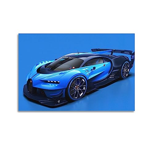NOHF Hyper Auto-Poster für Bugatti Vision Gran Turismo, Wandkunstdruck, Retro-ästhetische Raumdekoration, Malerei, Leinwand, Poster für Zuhause und Büro, 40 x 60 cm, ungerahmt von NOHF